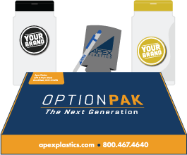 op-sample-box option pak sample box of plastic lids and bottles